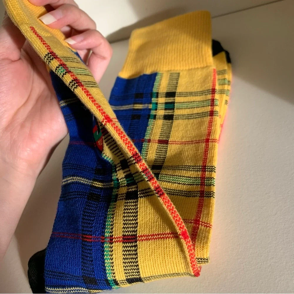 NWOT Special Ralph Lauren ski club long socks embroidered plaid
